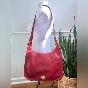 Coach Legacy Crescent Crossbody Shoulder Bag - Red #9718